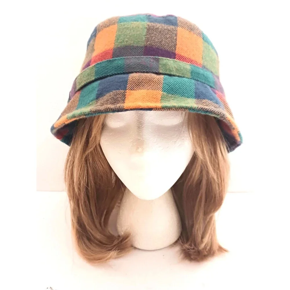 Manhattan Hat Company Bright Multi Plaid Bucket Hat O/S